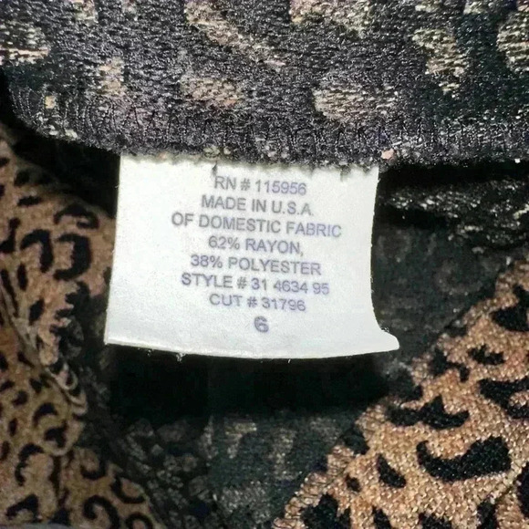 Women's Monterey Bay Leopard Print Jacket Blazer Suit Size 6 Brown VTG - Picture 8 of 15